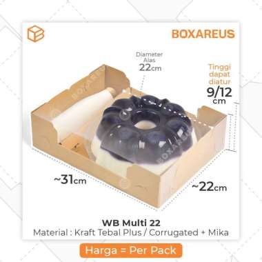 Dus Pudding 22 Box Mika Packaging Kue Hampers Sekat | WB Multi 22 Kraft + Sekat