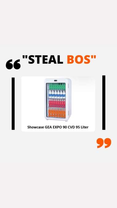 showcase expo gea 3 rak 95 liter GEA showcase 3 rak expo 90 cvd showcase mini + kunci