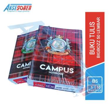 Buku Tulis Sekolah Big Boss Campus [Isi 50 Lembar/10 Buku] / Write Book Bigboss [1 Pack] Merah