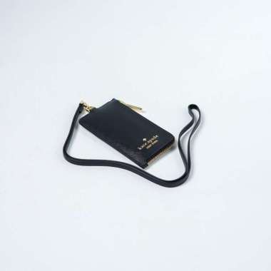 Lanyard KATE SPADE GHW LOGO BLACK ZIP CARD HOLDER LANYARD 100% ORIGINAL 6X12CM