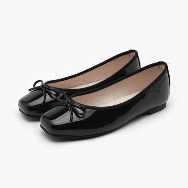 SAPPUN Erino Enamel Ribbon Flats (1cm) - Flat Shoes Wanita 41 BLACK
