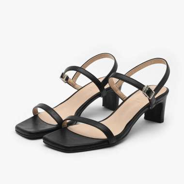 SAPPUN Jemillie Strap High Heels Sandals (5cm) - Sandal Heels Wanita 37 BLACK
