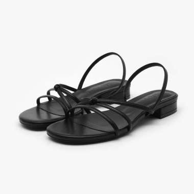 SAPPUN Rhaelin Round Strap Sandals (2cm) - Sandal Strap Wanita 38 BLACK