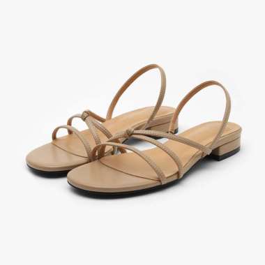SAPPUN Rhaelin Round Strap Sandals (2cm) - Sandal Strap Wanita 39 BEIGE