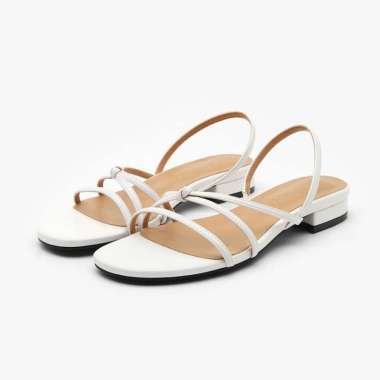 SAPPUN Rhaelin Round Strap Sandals (2cm) - Sandal Strap Wanita 39 WHITE