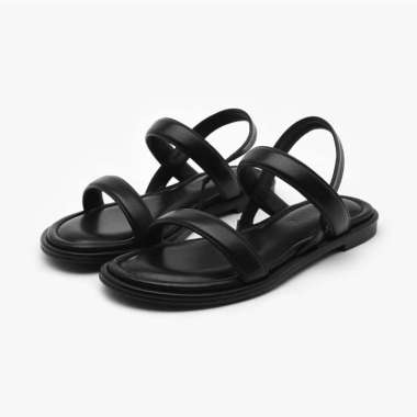 SAPPUN Rovina Round Strap Sandals (1cm) - Sandal Strap Wanita 35 BLACK