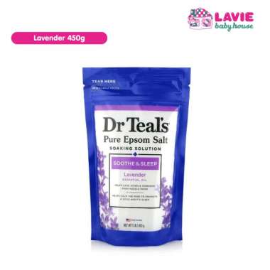 DR TEAL'S Epsom Salt 450g Soothe & Sleep Lavender β Garam Mandi Tidur Nyenyak & Relaksasi - Lavie Ba