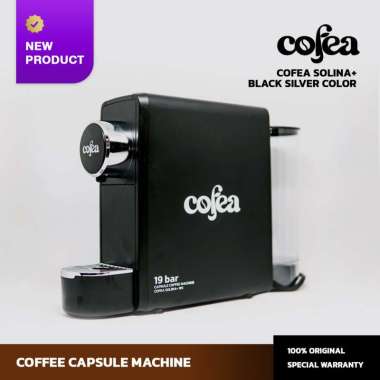 Mesin Kopi Kapsul COFEA SOLINA+ BLACK SILVER Capsule Coffee Machine Free 1 Box Cofea Coffee Capsule
