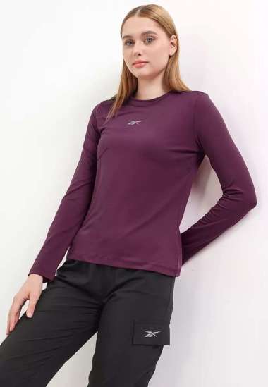 Reebok Women Training T-Shirt Btari Performance Baju Fitness Wanita [REEWPT2523VB] L Very Berry