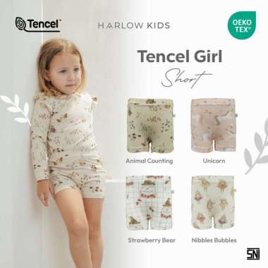 Harlow Kids - New Collection Tencel Girls Short /Celana Pendek Anak Strawberry Bear L