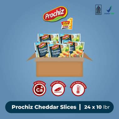 Keju PROCHIZ Slice Cheddar 10's 1 Karton