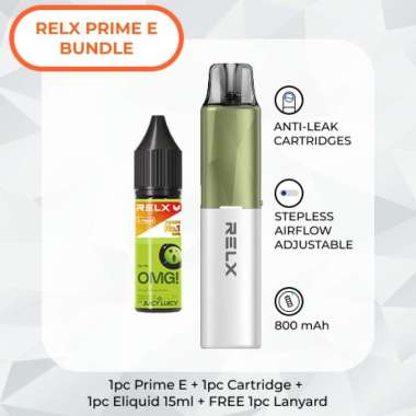 RELX Prime E Bundle (Sage Green) + Eliquid 15ml OMG