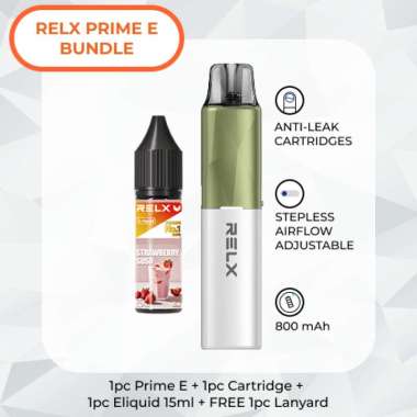 RELX Prime E Bundle (Sage Green) + Eliquid 15ml Strawberry Susu