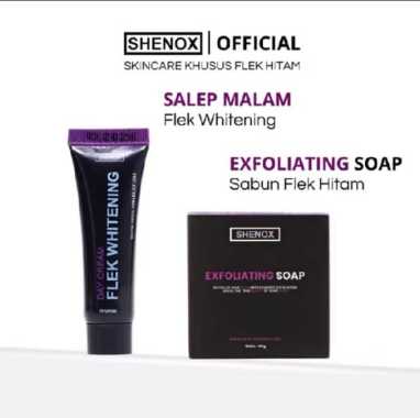 Shenox Skincare Flek Hitam Sabun Exfoliating dan Salep Flek Night Whitening