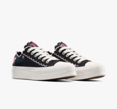 Converse Chuck Taylor All Star Lift Sepatu Sneakers Wanita - Black/Vintage White/Watermelon Pink [CO