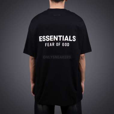 ESSENTIALS JERSEY CREWNECK BLACK TEE XL