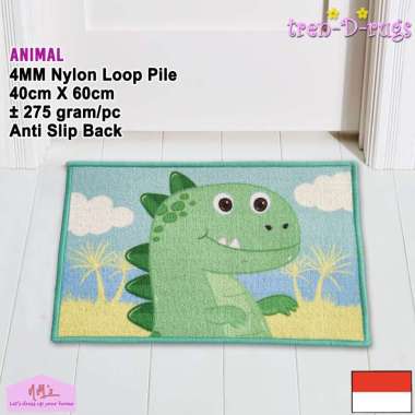 Keset kaki anak 40 cm x 60 cm anti slip karakter animal motif aesthetic modern bulu alas lantai depa