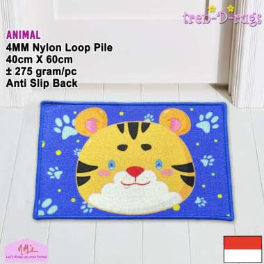 Keset kaki anak 40 cm x 60 cm anti slip karakter animal motif aesthetic modern bulu alas lantai depa
