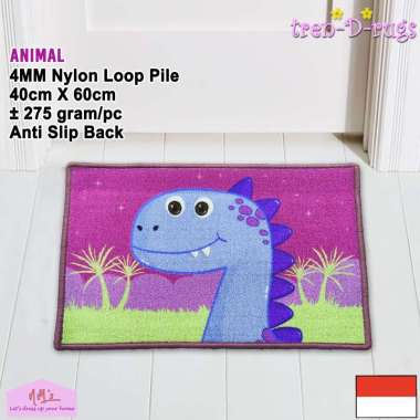 Keset kaki anak 40 cm x 60 cm anti slip karakter animal motif aesthetic modern bulu alas lantai depa