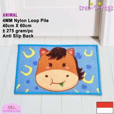 Keset kaki anak 40 cm x 60 cm anti slip karakter animal motif aesthetic modern bulu alas lantai depa