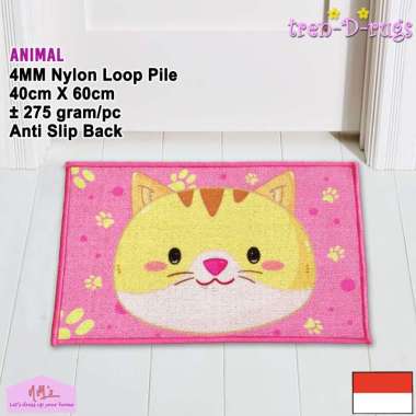 Keset kaki anak 40 cm x 60 cm anti slip karakter animal motif aesthetic modern bulu alas lantai depa