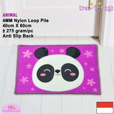Keset kaki anak 40 cm x 60 cm anti slip karakter animal motif aesthetic modern bulu alas lantai depa