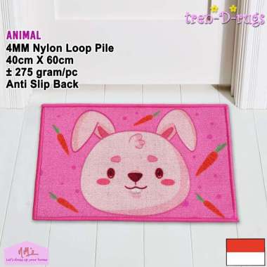 Keset kaki anak 40 cm x 60 cm anti slip karakter animal motif aesthetic modern bulu alas lantai depa