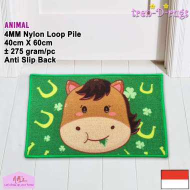 Keset kaki anak 40 cm x 60 cm anti slip karakter animal motif aesthetic modern bulu alas lantai depa