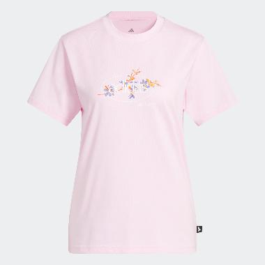 adidas Women T-Shirts Elem Flrl Baju Wanita [JP0114] A/M Clear Pink