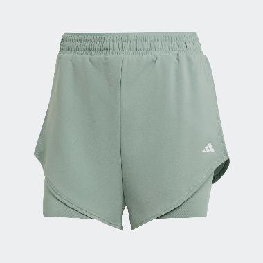 adidas Women Training Shorts Wtr D4T 2In1Sh Celana Pendek Fitness Wanita [JC9803] A/M silver green