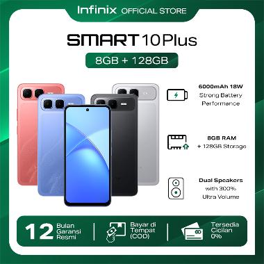 Infinix Smart 10 Plus 8/128GB - Up to 16GB Extended RAM - 6.67 inch 120Hz HD+ - T7250 - 6000 mAh Iri