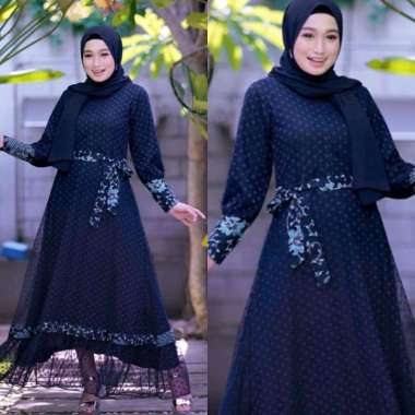 SNOEBEL BATIQUE - KRY TIARA Sarimbit Muslim Kebaya TILE DOT Tutu - Gamis BRUKAT Muslim Kombinasi M