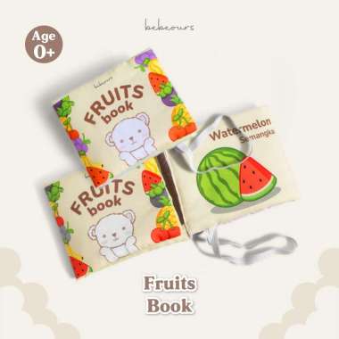 Bebeours Baby Softbook | Baby Book | Contrast Book | Buku Bayi Fruits Book