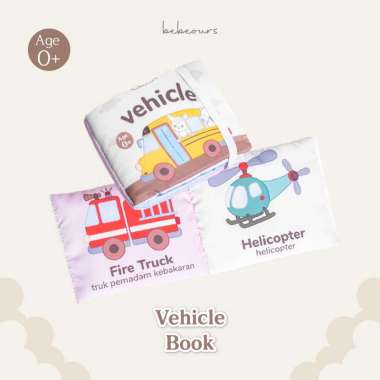 Bebeours Baby Softbook | Baby Book | Contrast Book | Buku Bayi Vehicle Book