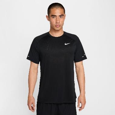 NIKE Men Running ADV Stride Short Sleeve Pakaian Lari Pria [HV5204-010] A/L Black/Reflective Silv