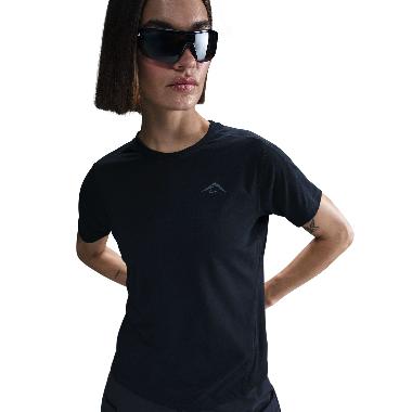NIKE Women Running Trail Dri-Fit Short-Sleeve Top Pakaian Lari Wanita [HJ2243-010] A/M Black/Black