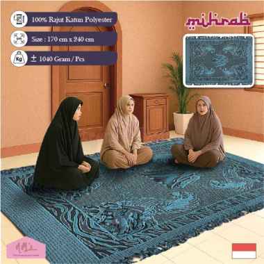 Mihrab - Hambal anyaman rajut 170 cm x 240 cm cover sofa sprei tutup tempat tidur rumbai taplak meja