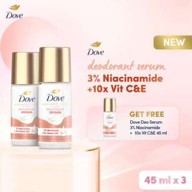 [Buy 2 Get 1 Free] Dove Deodorant Serum Roll On Orange 3% Niacinamide + 10x Vit C&E [45 mL]