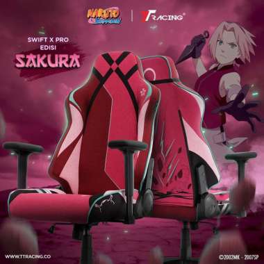 [Naruto Shippuden Edition] TTRacing Swift X Pro Air Threads Fabric Gaming Chair - Sakura Edition