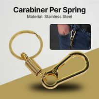 Ourpgone Carabiner Per Spring Stainless Steel - Kuat dan Praktis, Desain Ergonomis IH