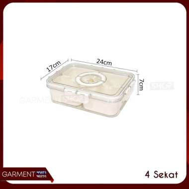 Food Container Kulkas Tempat Makanan Segar Bumbu Dapur Fresh Toples Box Wadah Sekat Tutup Tersegel B