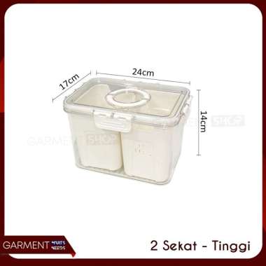 Food Container Kulkas Tempat Makanan Segar Bumbu Dapur Fresh Toples Box Wadah Sekat Tutup Tersegel B