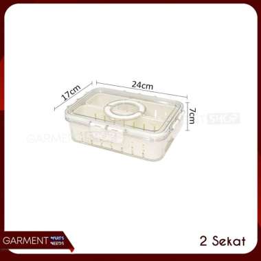 Food Container Kulkas Tempat Makanan Segar Bumbu Dapur Fresh Toples Box Wadah Sekat Tutup Tersegel B