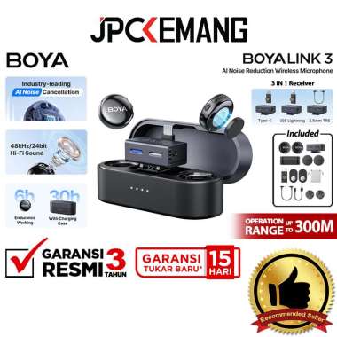 JPC KEMANG Boya BoyaLink 3 AI-Powered Button-Sized Dual Wireless Microphone for Camera & Smartphone