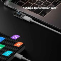 SHANWA OTG USB Type C 4.0 Female to Male Adaptor - Transfer Data Cepat dan Pengisian Daya Kilat, Layar Digital Canggih IH