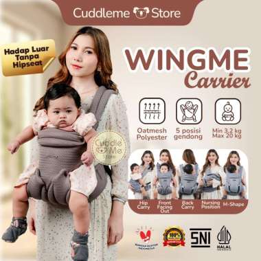 CuddleMe WingMe Carrier - Gendong depan tanpa Hipseat - Effortless Gendongan Bayi SSC Newborn Wingme