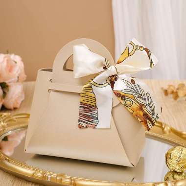 Goodie Bag Kulit Mini Elegan M 12cm - Tas Hadiah Souvenir Pesta Sangjit Wedding Birthday Seserahan B