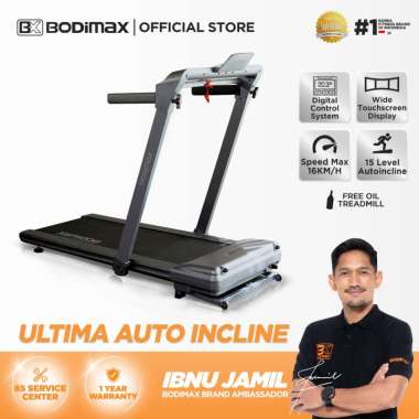 BODIMAX ULTIMA AUTO INCLINE / Treadmill / Auto Incline 15 Level / Max 16KM/H / Bluetooth & App Suppo
