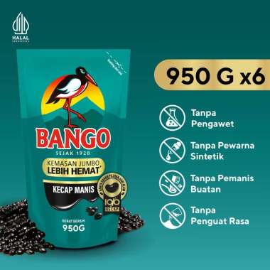 Bango Kecap Manis 950 G/ 735 ml x 6 Pcs