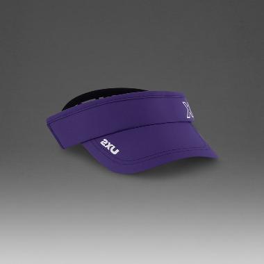 2XU Unisex Training Visor Cap Performance Topi Fitness Pria/Wanita [2XUUQ6165FFW] - Future Dusk/Whit